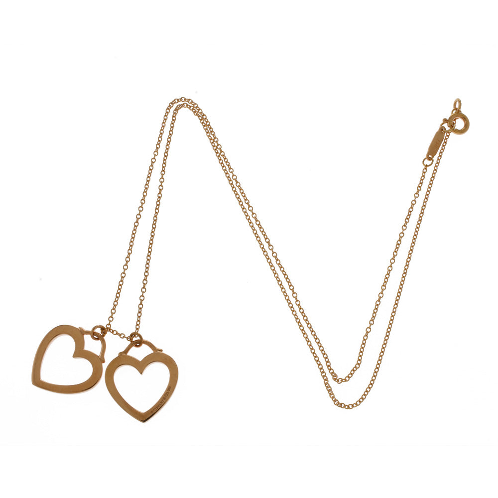 K18ダブルハートネックレス　657K2508 ティファニー センチメンタルダブルハート ネックレス 18金 K18