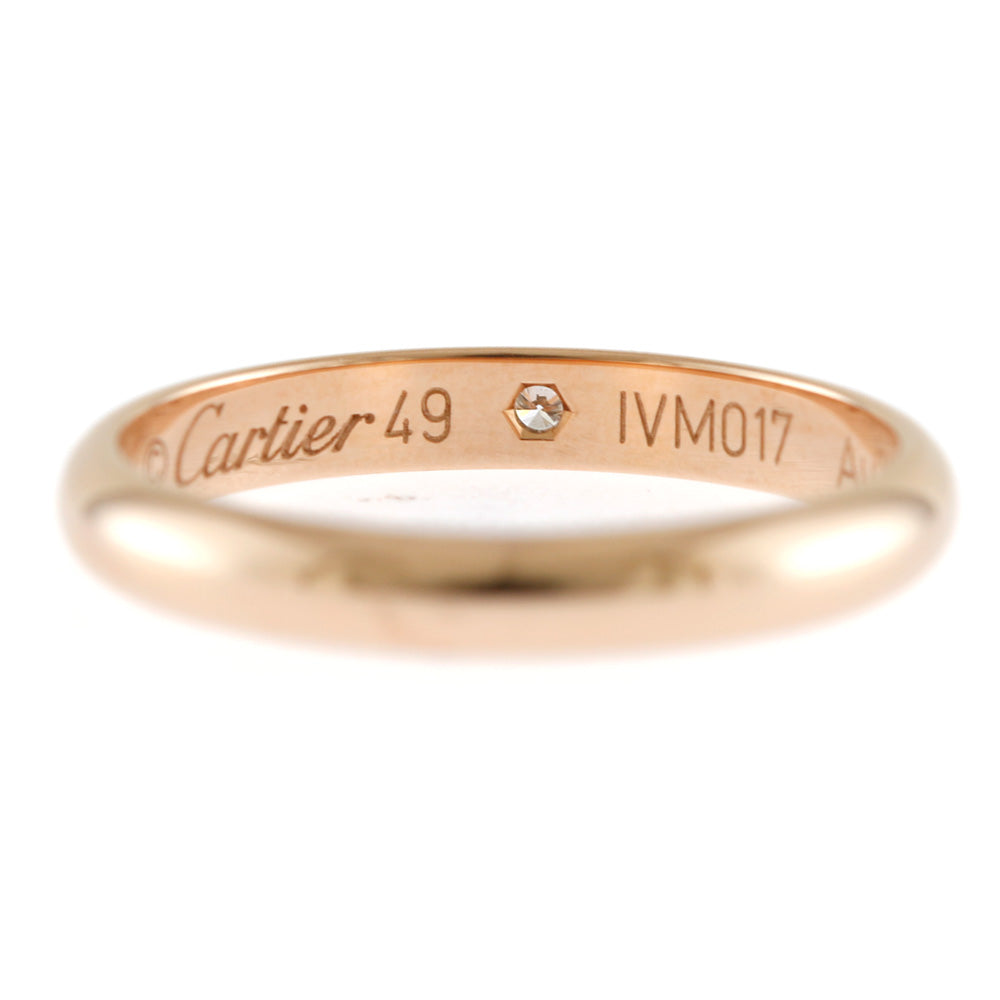 CARTIER Cartier Wedding Band 1P Diamond Ring Size 9 18K K18 Pink