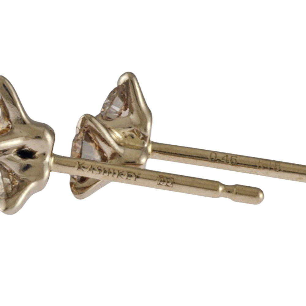 現行品 美品 カシケイ ブラウンダイヤモンド0.46ct ムク ピアス K18 KASHIKEY カシケイ ムク ピアス 18金 K18ゴールド ダイヤモンド
