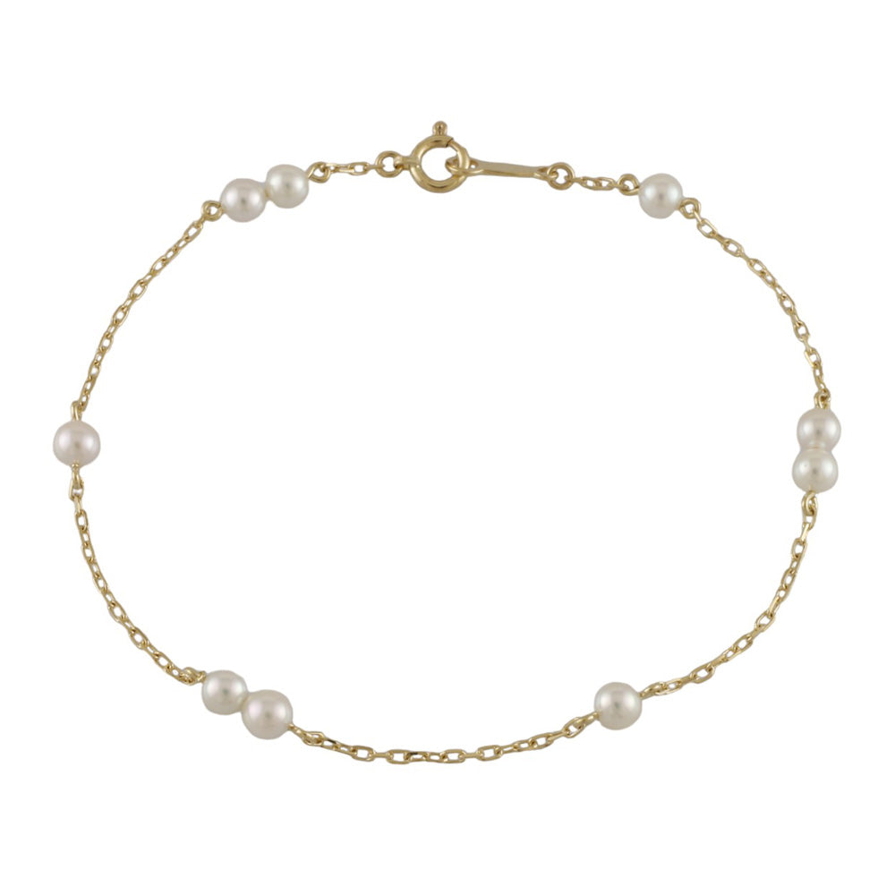 【MIKIMOTO】あこや真珠 ブレスレット K18 約7.3mm 415 MIKIMOTO ミキモト ブレスレット 18金 K18イエローゴールド アコヤ