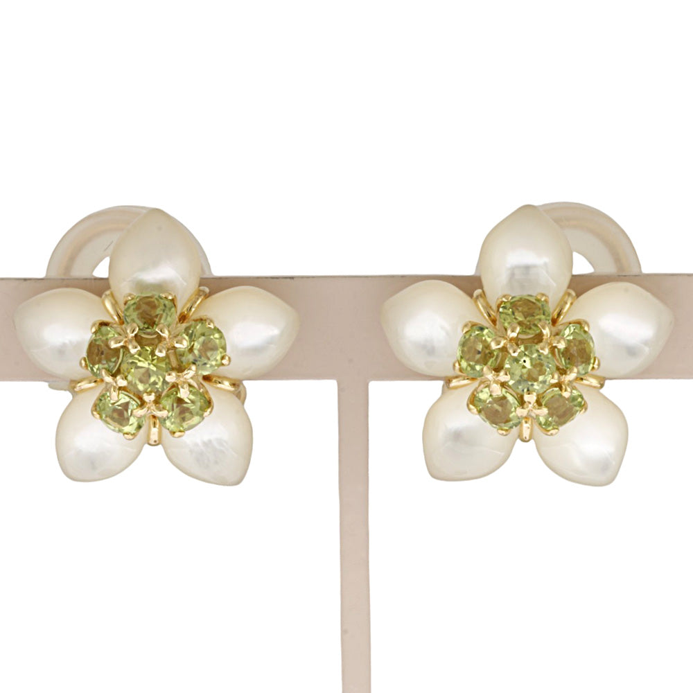 MIKIMOTO ミキモト イヤリング 18金 K18イエローゴールド ペリドット