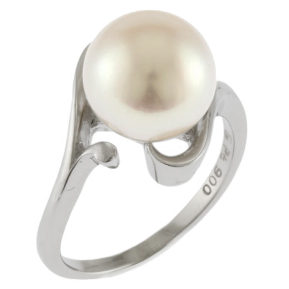 シンプル！Pt900 アコヤ真珠 ダイヤ 思いがけなかっ リング 5.21g M929 