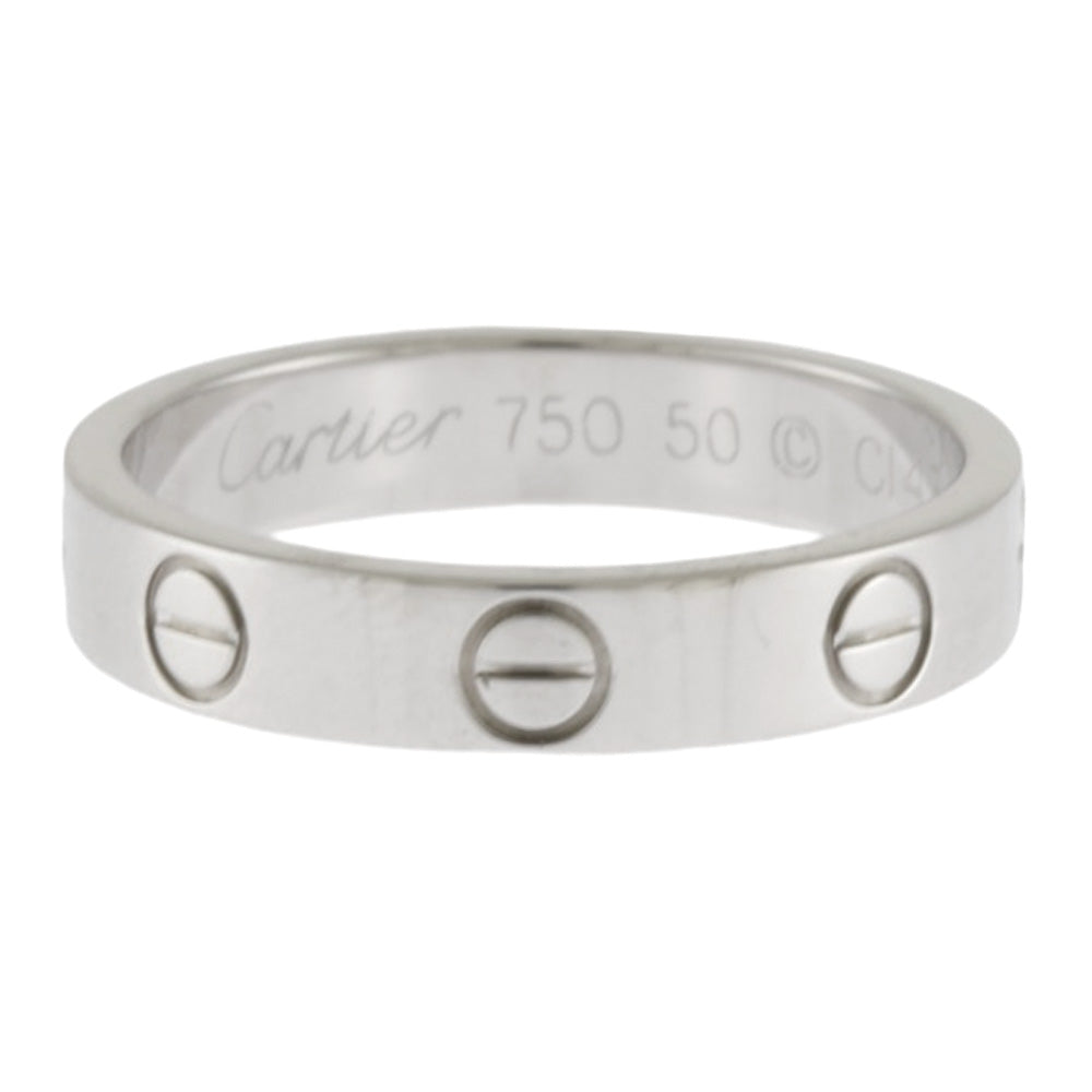 【磨き済み】 カルティエ ミニラブリング　K18　ホワイトゴールド　10号 CARTIER カルティエ ラブ リング 指輪 10号 18金 K18ホワイトゴールド