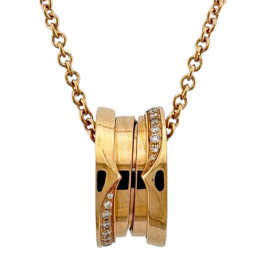 BVLGARI B-zero.1 Necklace 18K K18 Pink Gold Diamond Ladies Used
