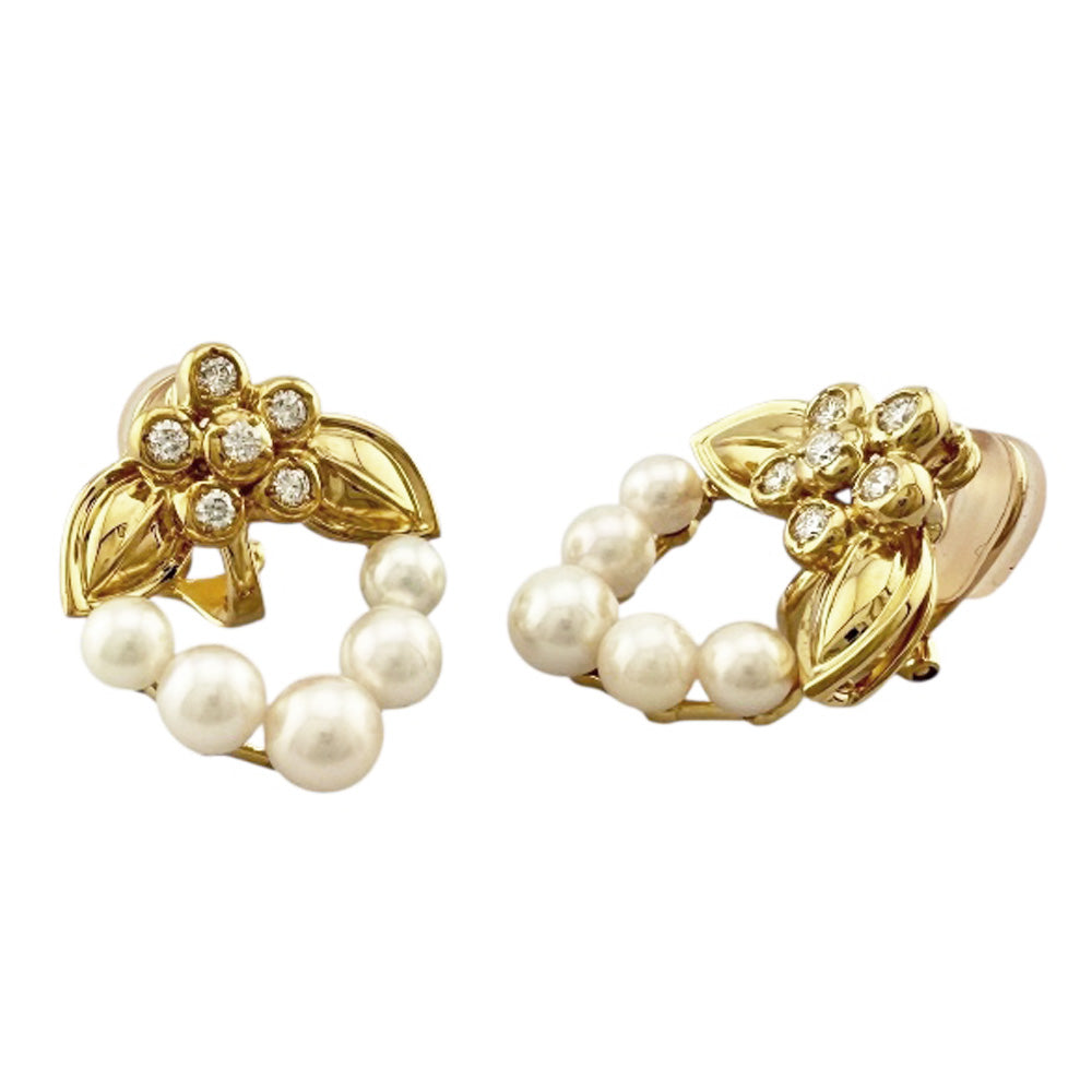 Dior ディオール ピアス 18金 K18イエローゴールド パール レディース