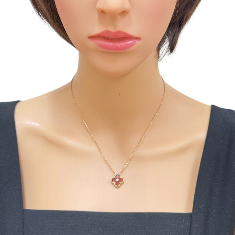 Van Cleef & Arpels Vintage Alhambra Necklace 18K K18 Pink Gold