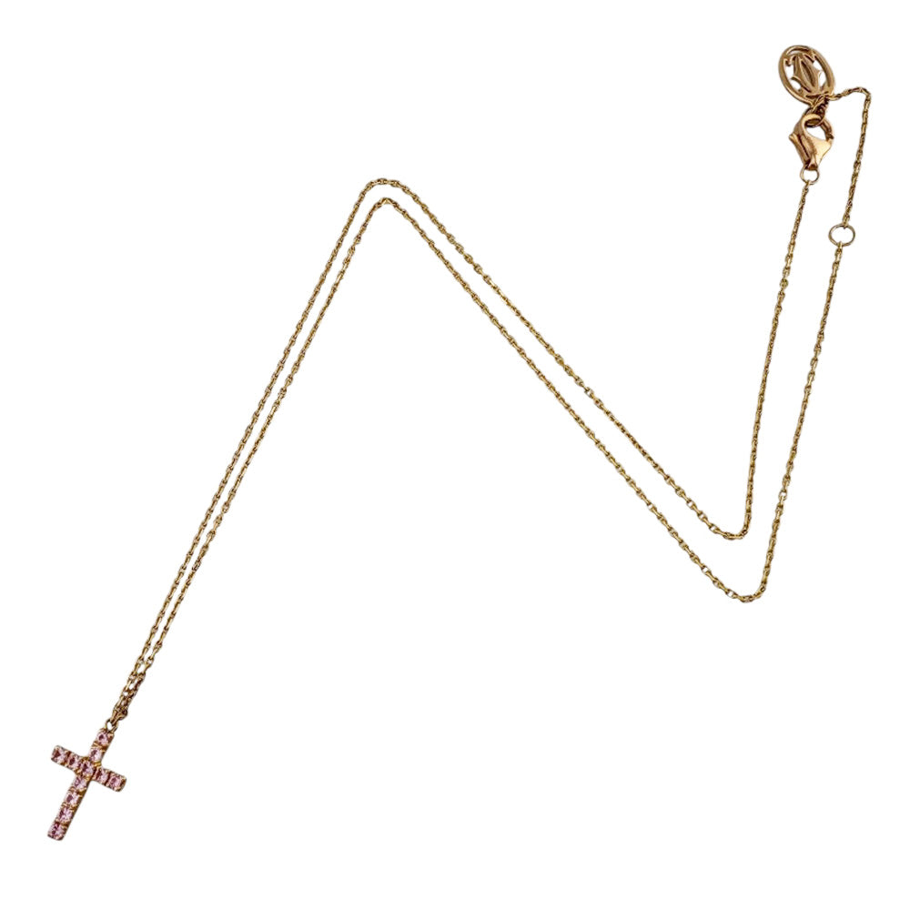 CARTIER Cartier Symbol Cross Necklace 18K K18 Pink Gold Pink