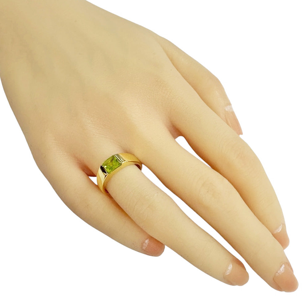 リング 指輪 12号 18金 K18イエローゴールド ペリドット レディース