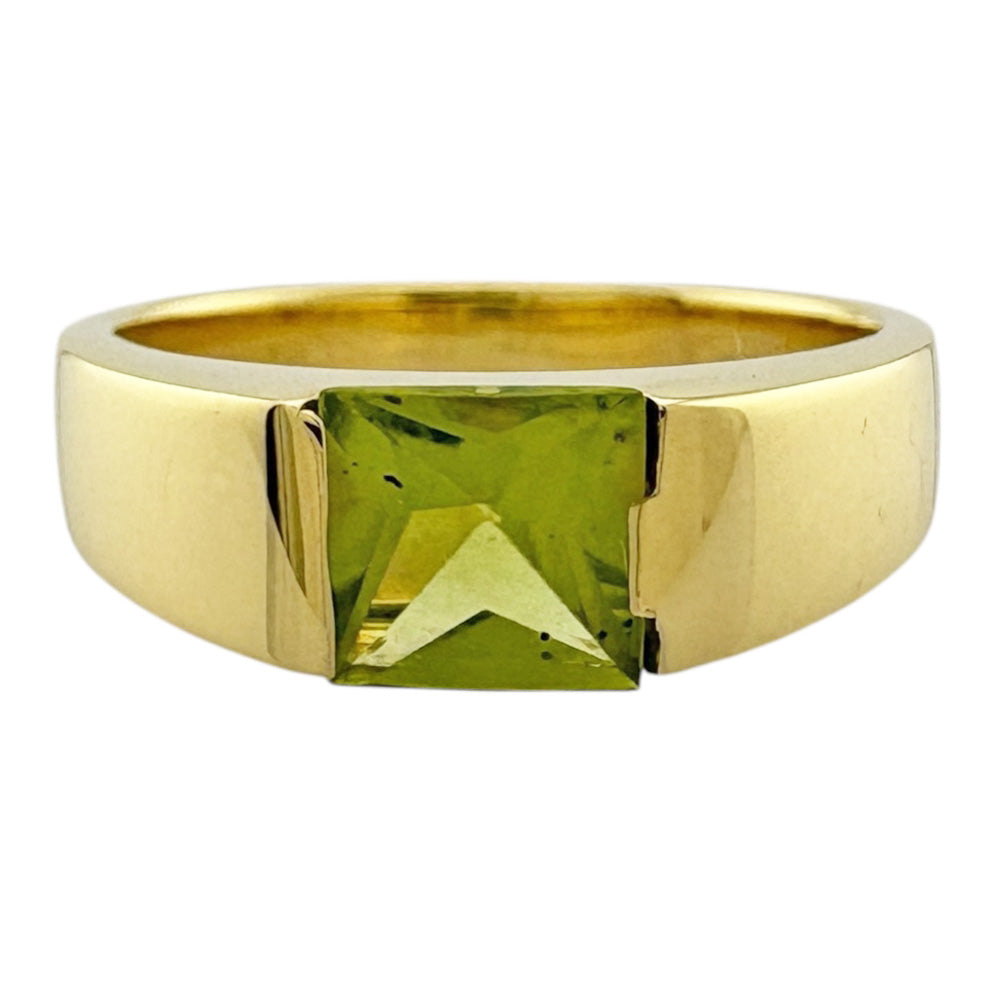 リング 指輪 12号 18金 K18イエローゴールド ペリドット レディース