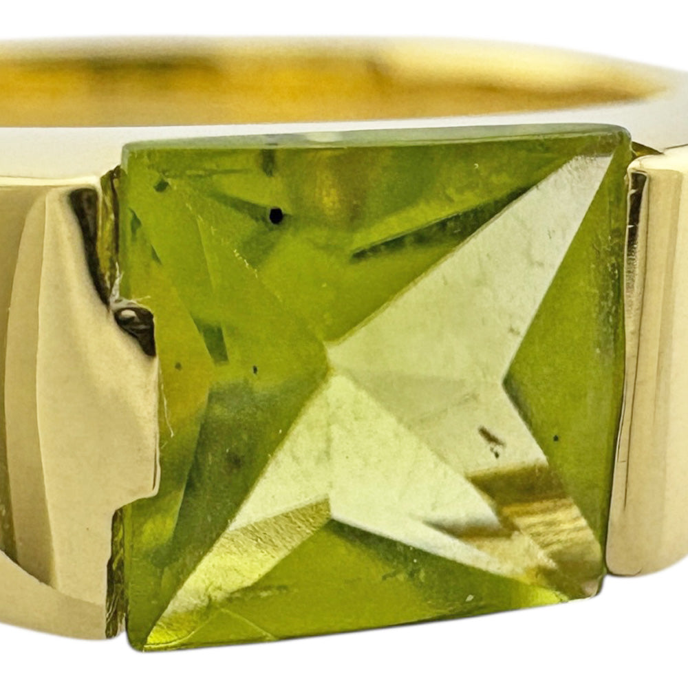 リング 指輪 12号 18金 K18イエローゴールド ペリドット レディース