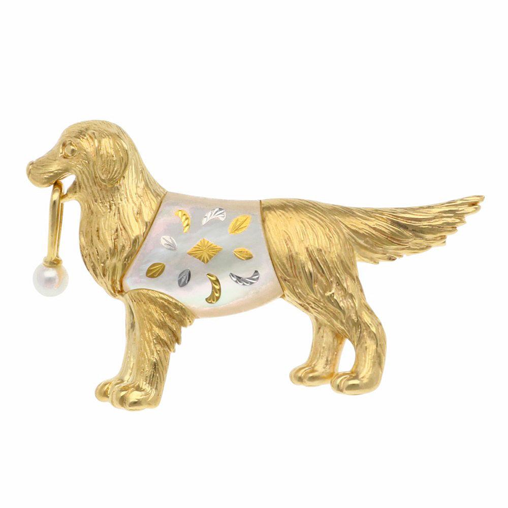 162）【MIKIMOTO】K18アニマルモチーフブローチ 162）【MIKIMOTO】K18