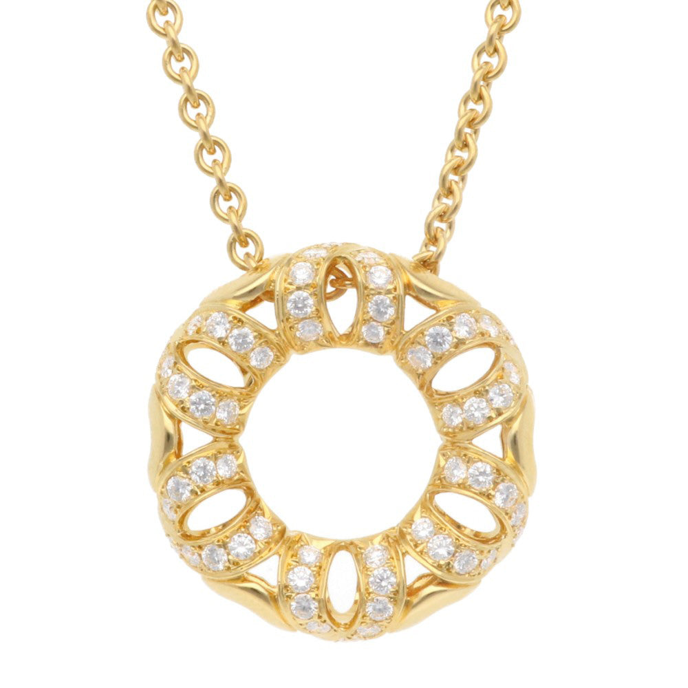 MIKIMOTO ミキモト ネックレス 18金 K18イエローゴールド ダイヤモンド