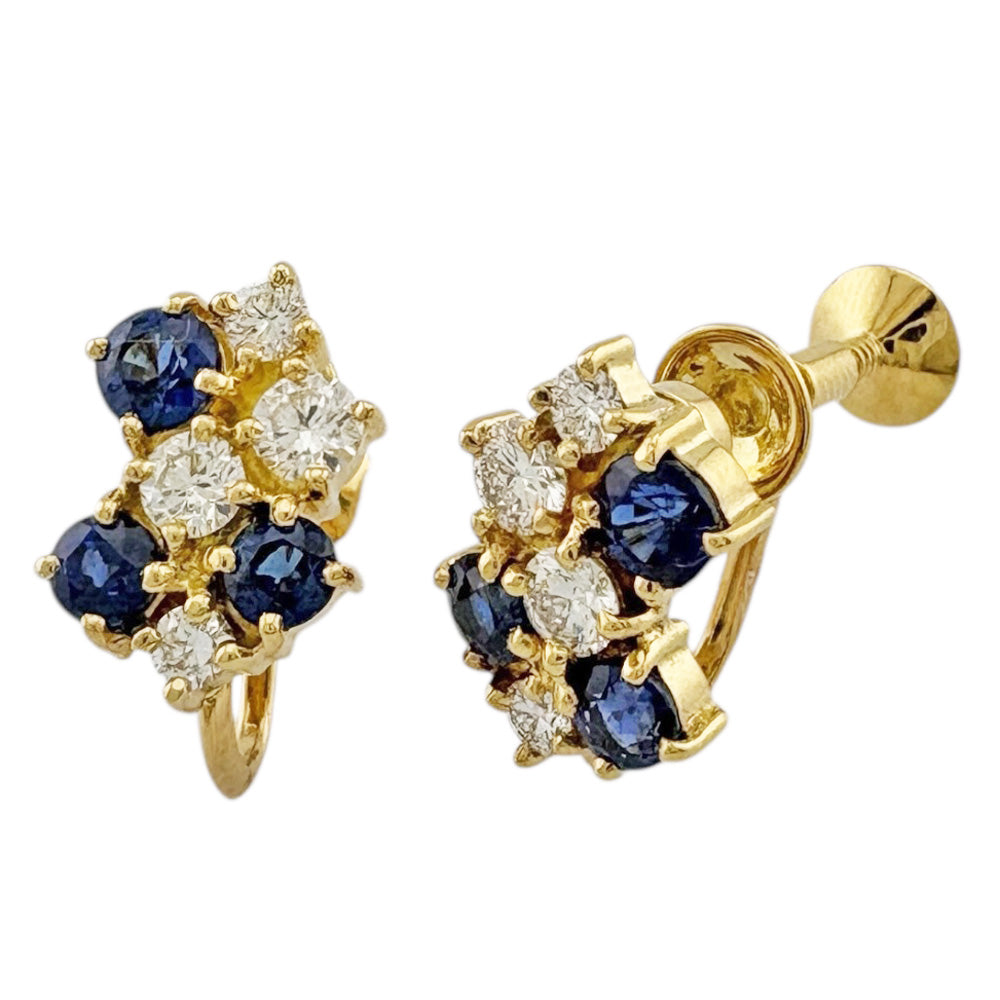 MIKIMOTO ミキモト イヤリング 18金 K18イエローゴールド サファイア