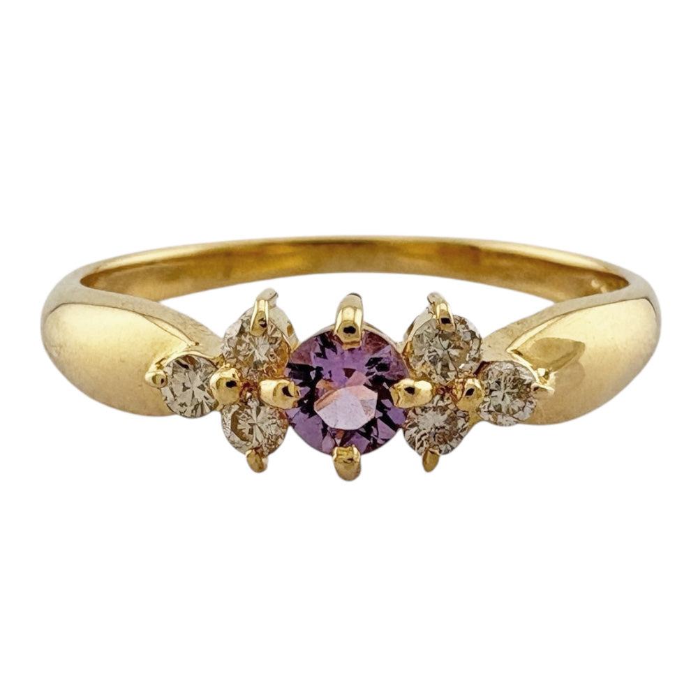 リング 指輪 11号 18金 K18イエローゴールド アメジスト レディース