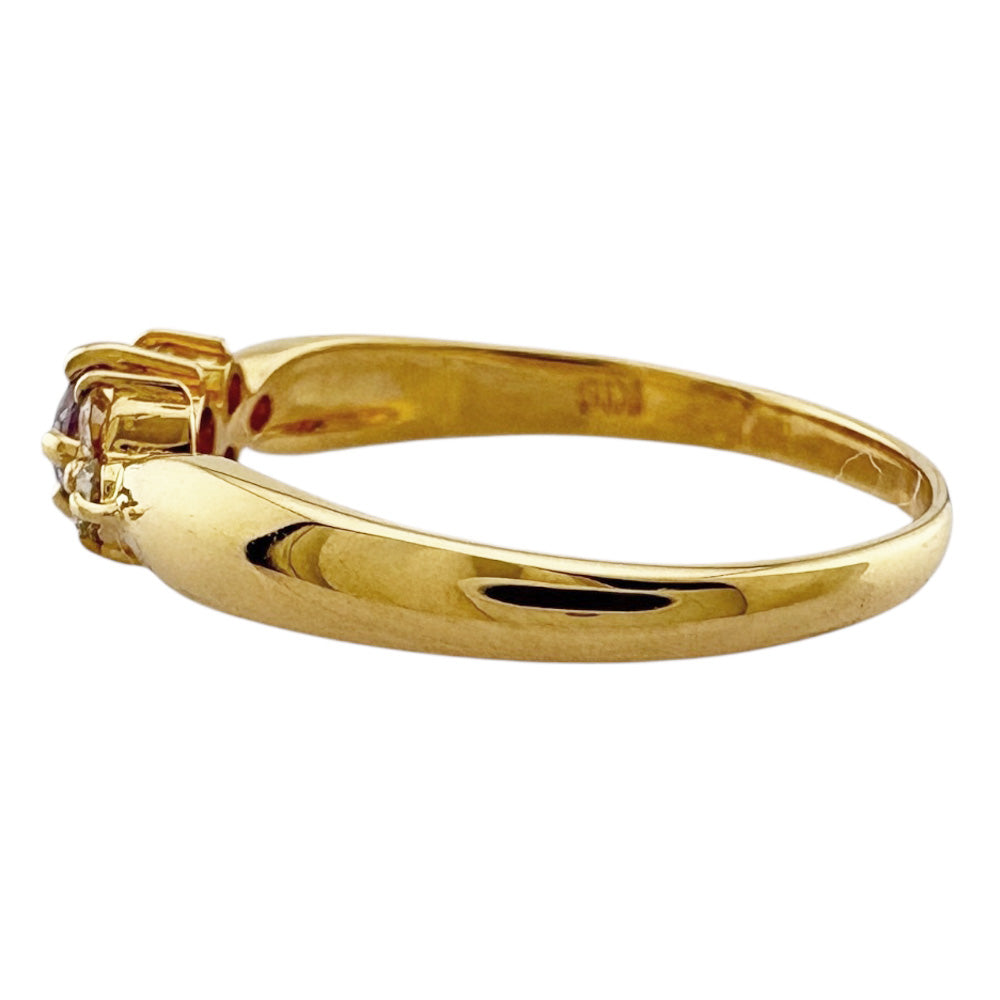 リング 指輪 11号 18金 K18イエローゴールド アメジスト レディース