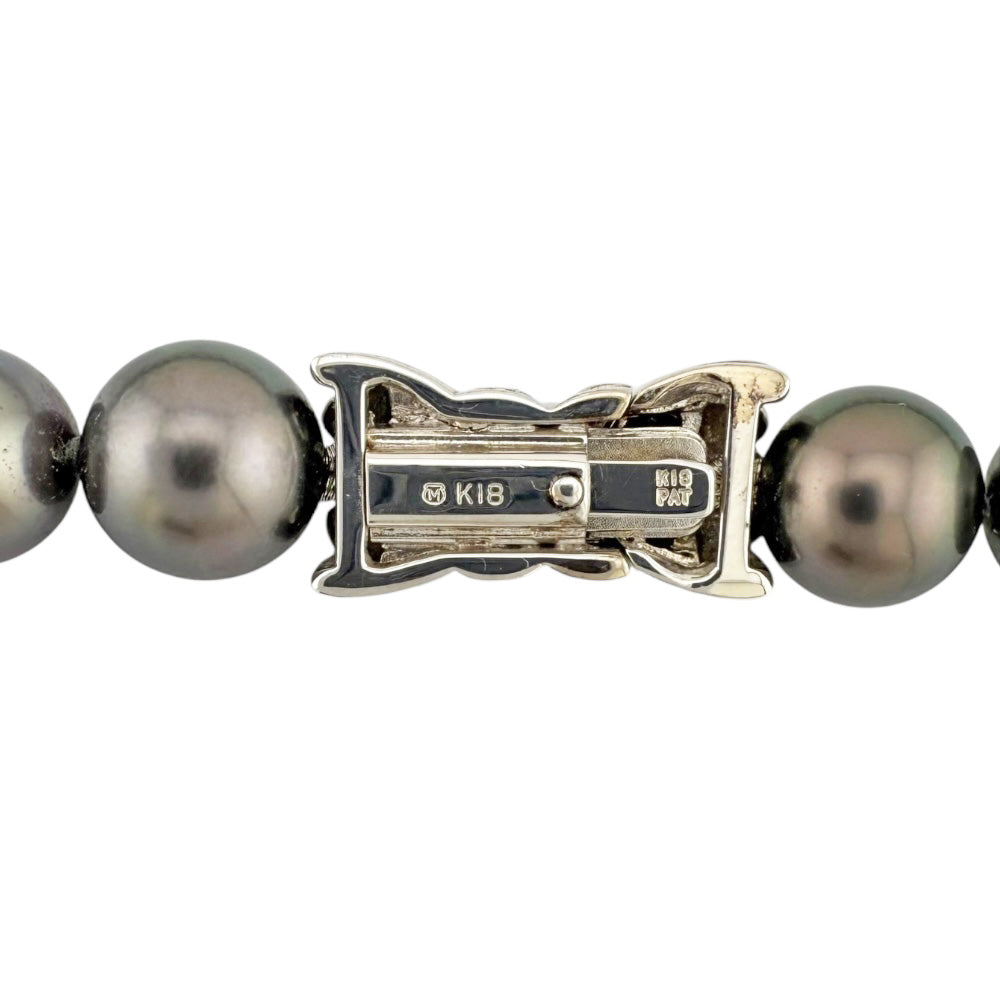 MIKIMOTO ミキモト ネックレス 18金 K18ホワイトゴールド 黒蝶パール