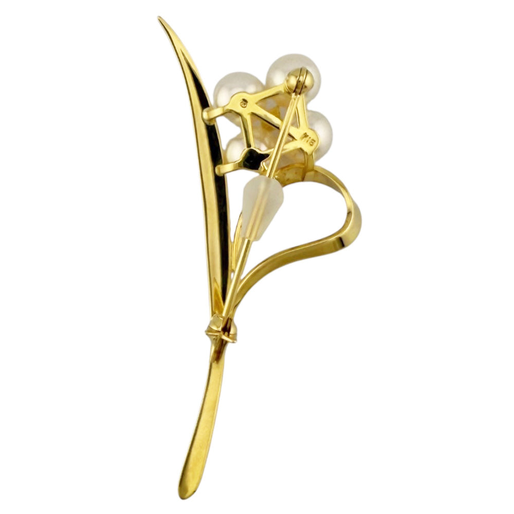 MIKIMOTO ミキモト ブローチ 18金 K18イエローゴールド アコヤパール