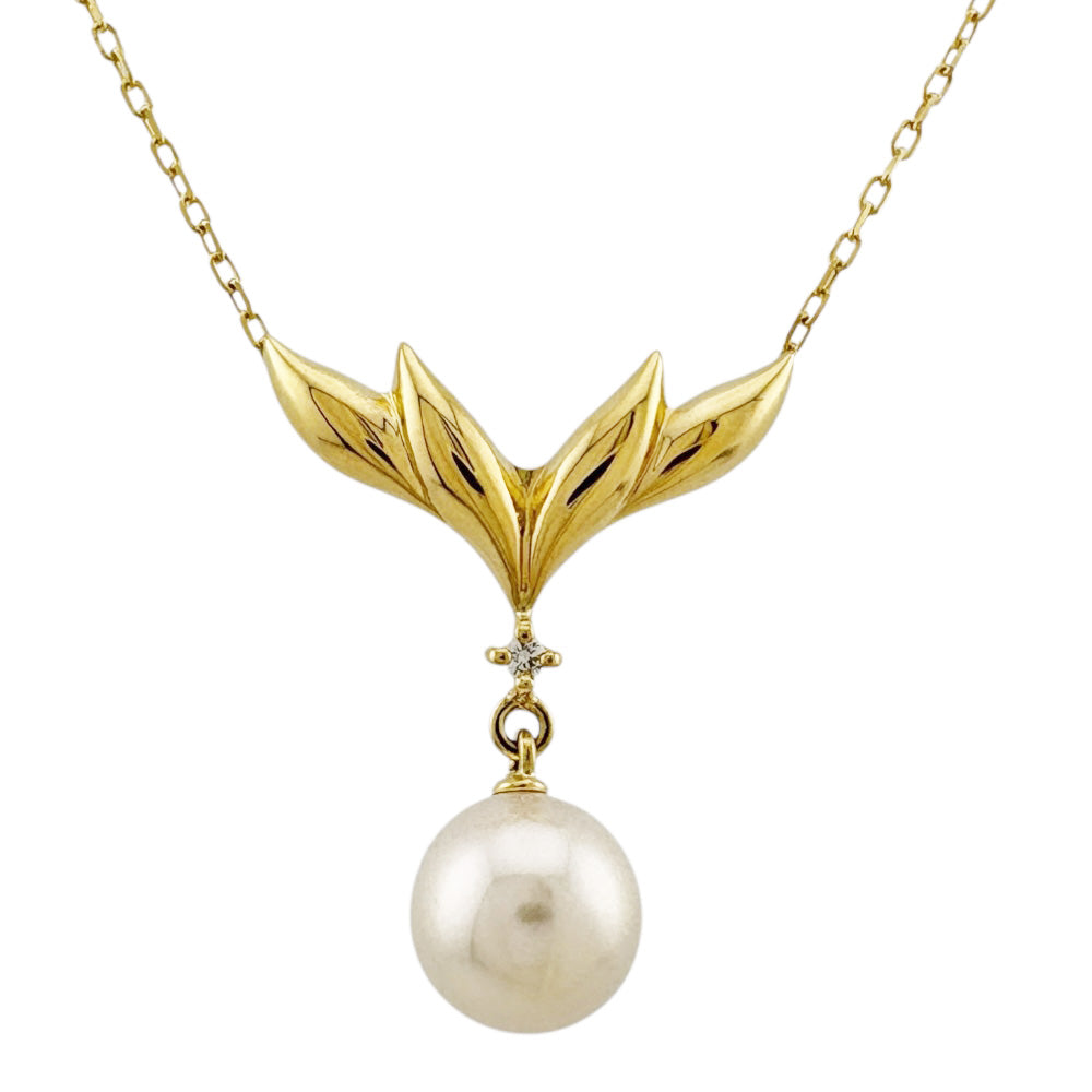 ラウンド用品・アクセサリー miki MIKIMOTO ミキモト ネックレス 18金 K18イエローゴールド アコヤ