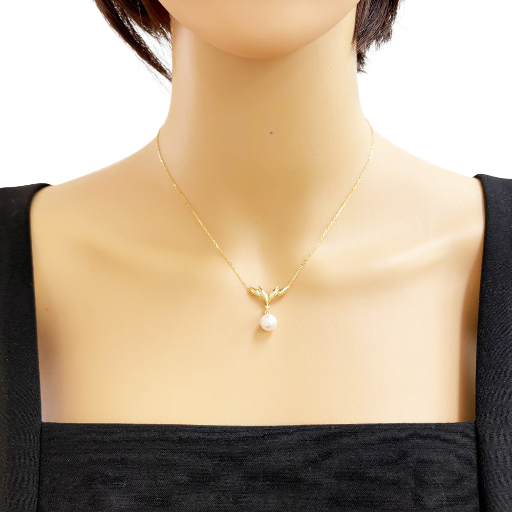 MIKIMOTO ミキモト ネックレス 18金 K18イエローゴールド アコヤ