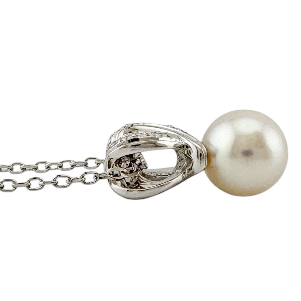 MIKIMOTO ミキモト ネックレス 18金 K18ホワイトゴールド アコヤパール