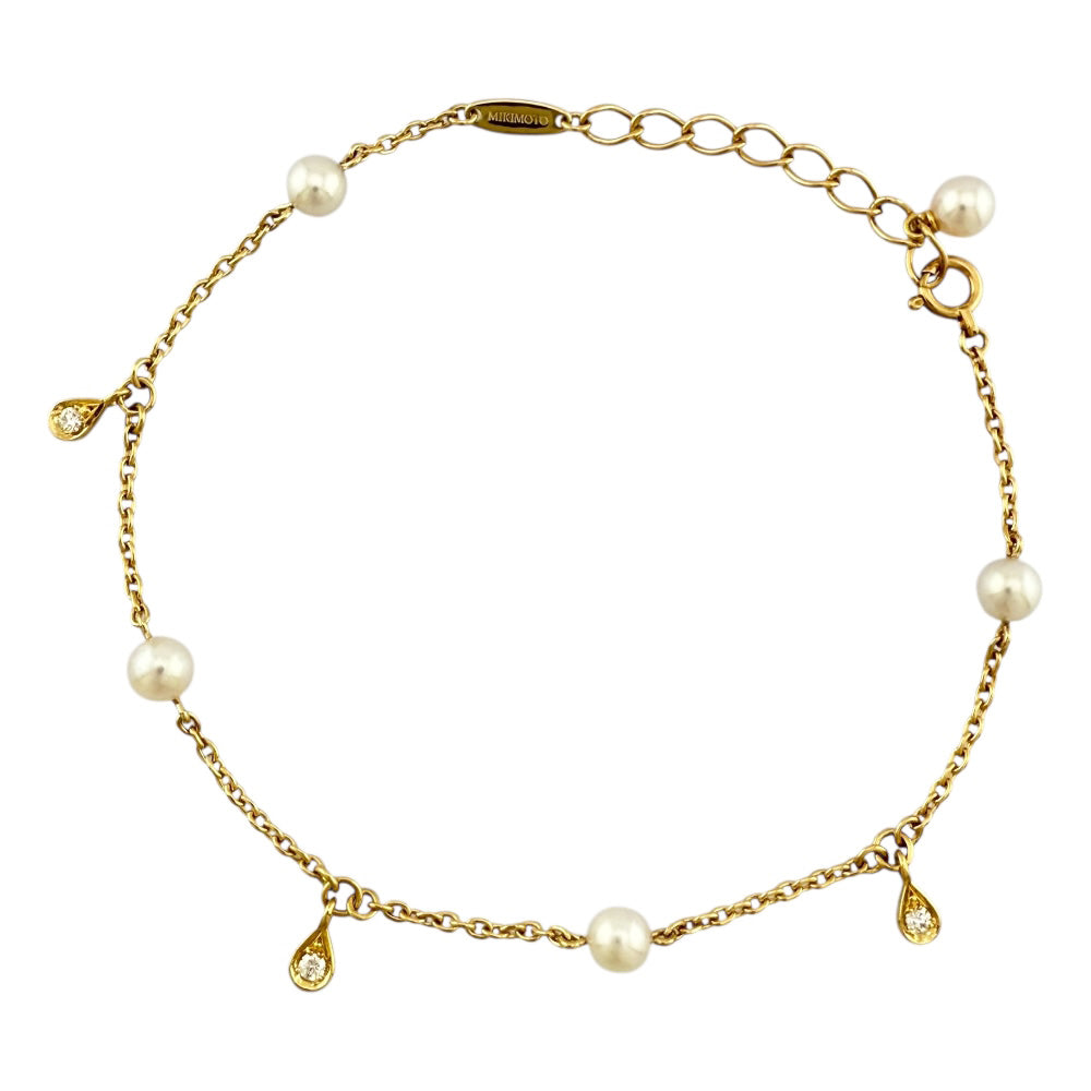 MIKIMOTO ミキモト ブレスレット 18金 K18イエローゴールド パール