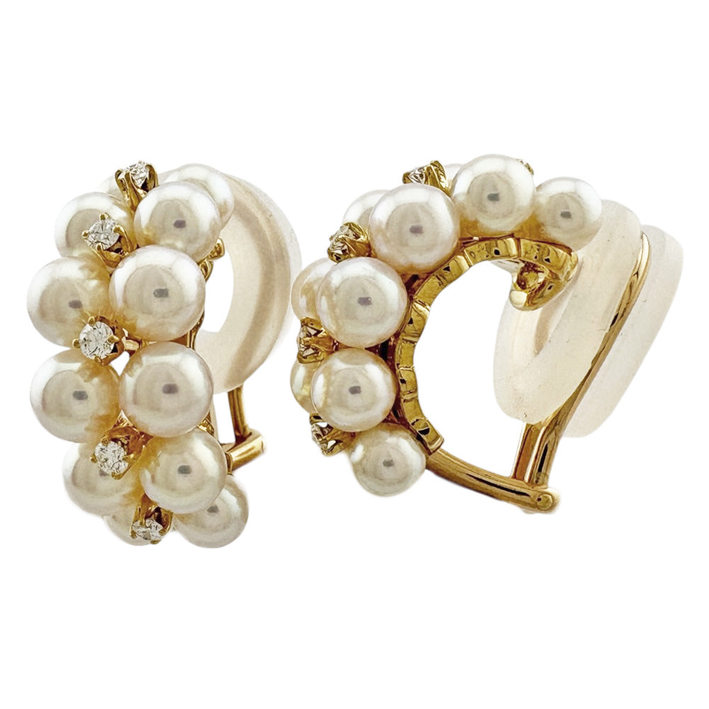 MIKIMOTO ミキモト イヤリング 18金 K18イエローゴールド パール 