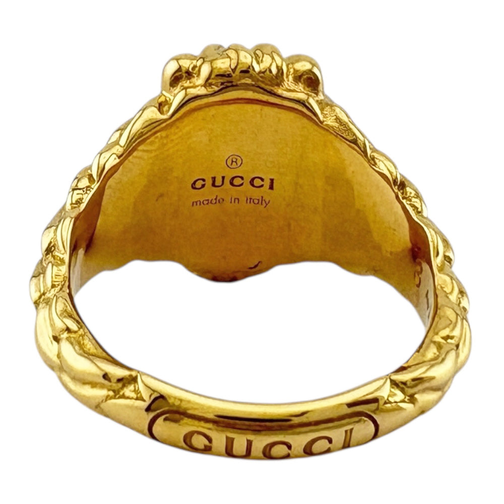 GUCCI グッチ ライオンヘッド リング 指輪 8号 18金 K18イエロー