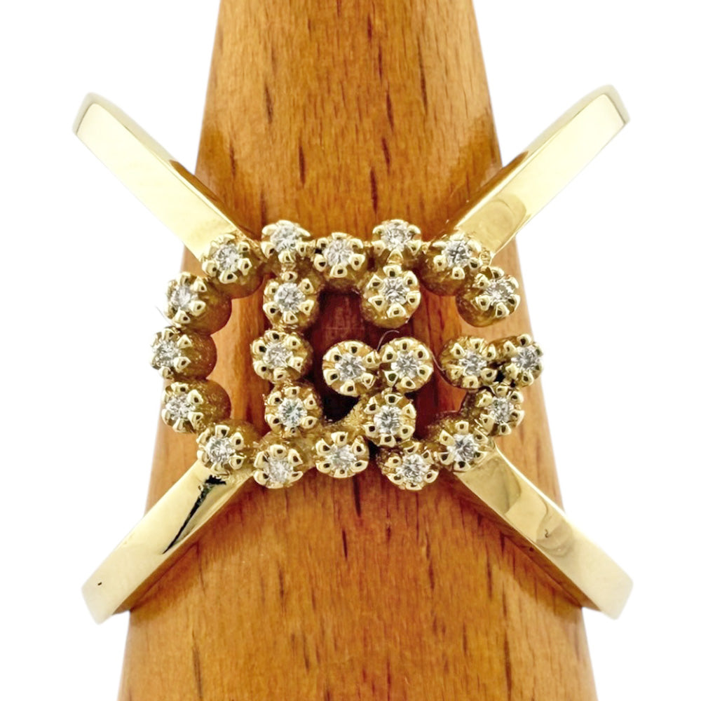 GUCCI グッチ GGランニング リング 指輪 8号 18金 K18イエローゴールド