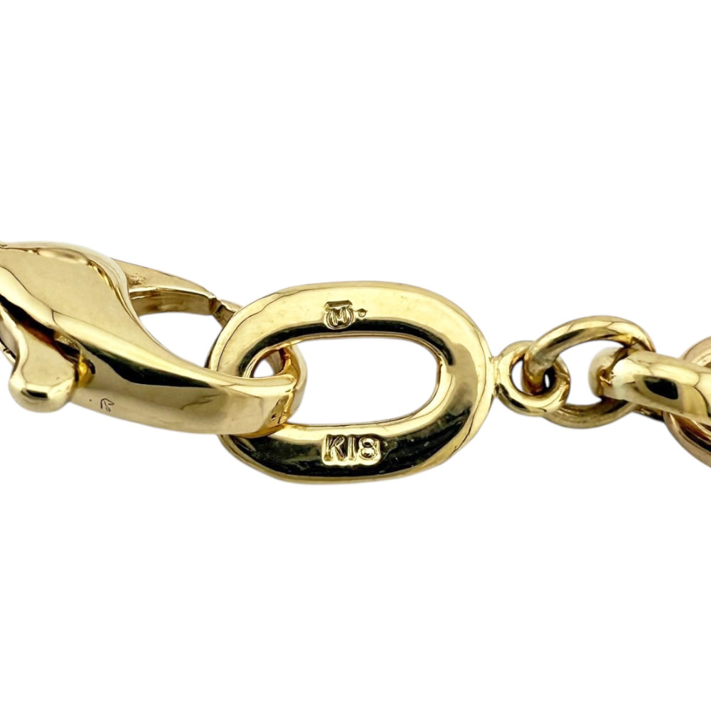 ミキモト　K18 9個の真珠とイエローゴールドチェーンのブレスレット MIKIMOTO（ミキモト） パール デザインブレスレット YG イエロー