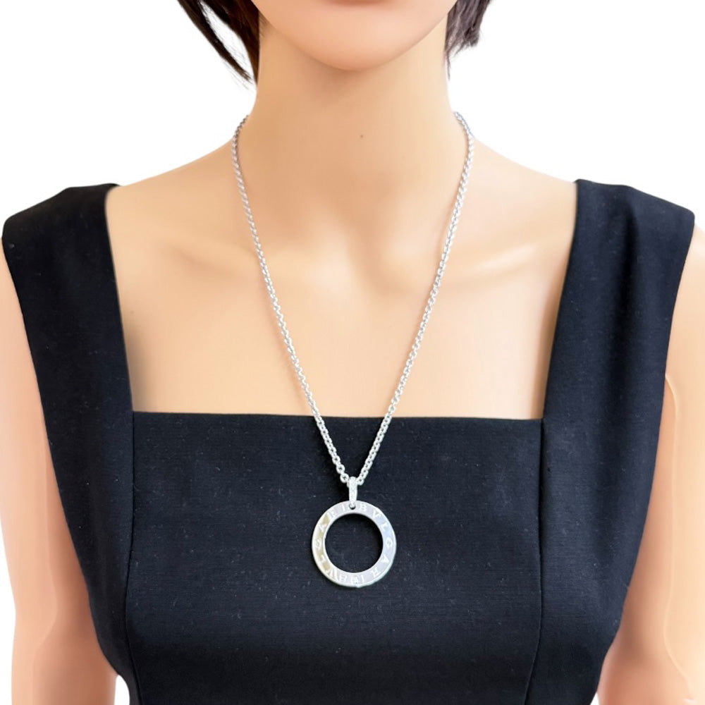 ブルガリ ゴールドサークルネックレス BVLGARI ブルガリ ロゴラージ カーブサークル ネックレス 18金 K18