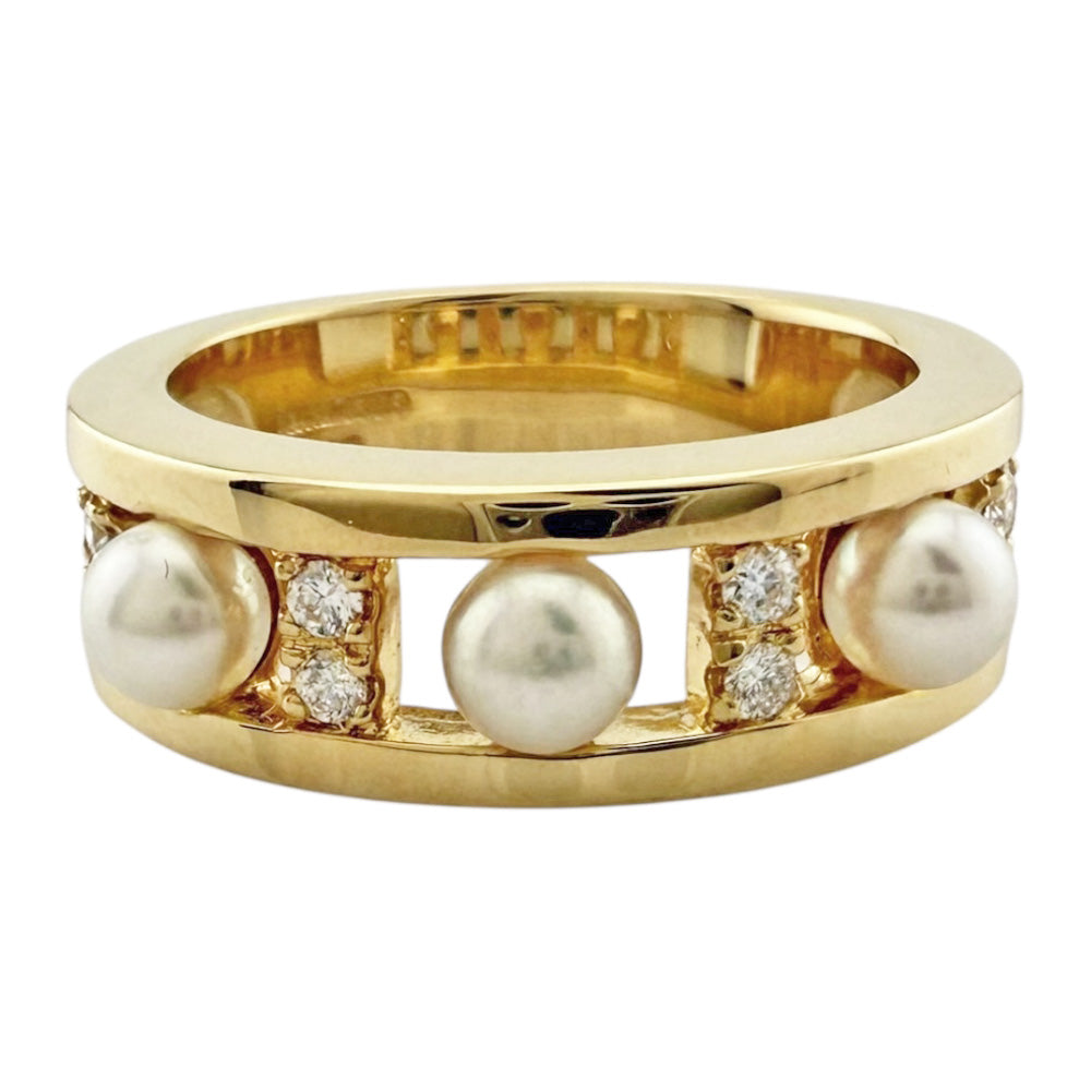 MIKIMOTO ミキモト リング 指輪 9号 18金 K18イエローゴールド