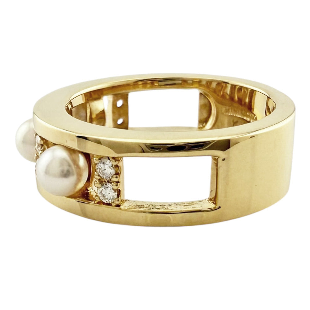 MIKIMOTO ミキモト リング 指輪 9号 18金 K18イエローゴールド