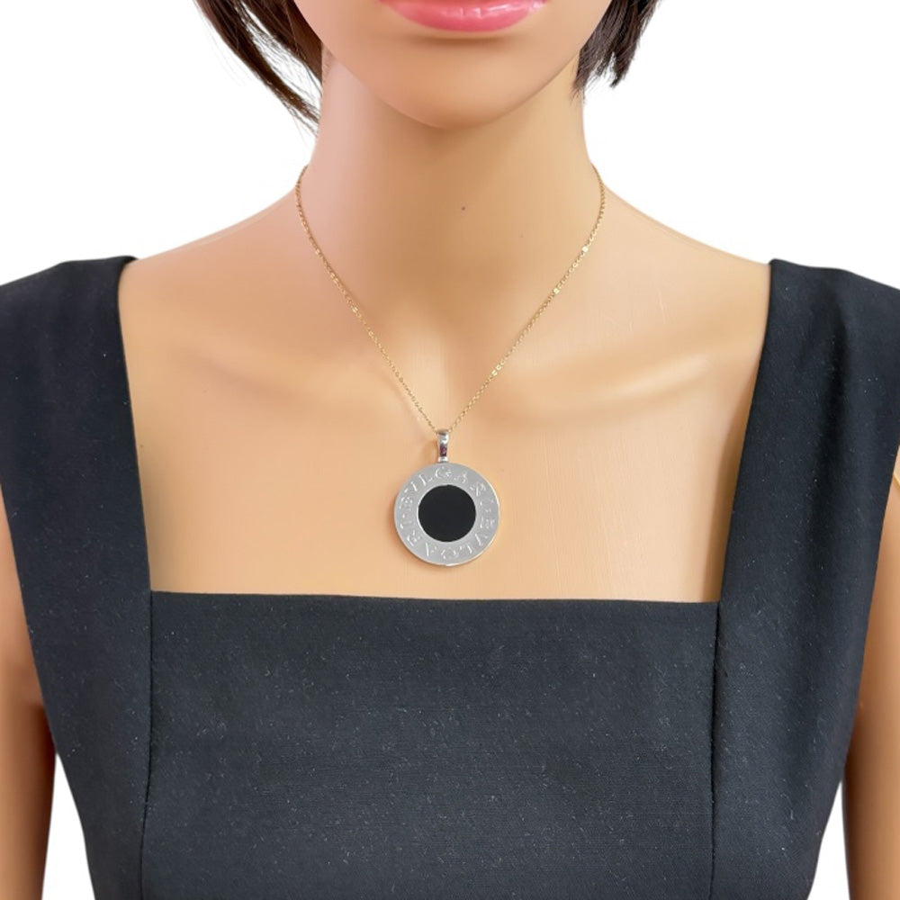 美品ブルガリ ダブルロゴ キーリング ネックレストップ シルバー 925