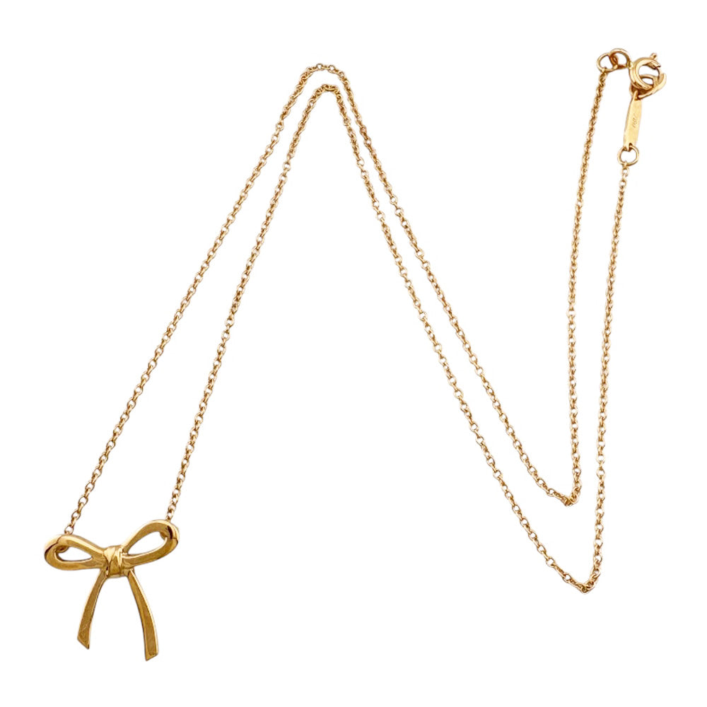 TIFFANY&Co. ティファニー ボウ ネックレス 18金 K18ピンクゴールド