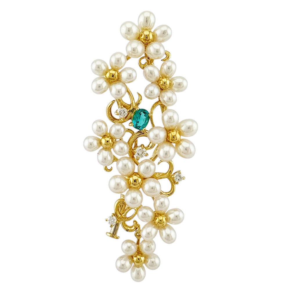 TASAKI タサキ ブローチ 18金 K18イエローゴールド トルマリン