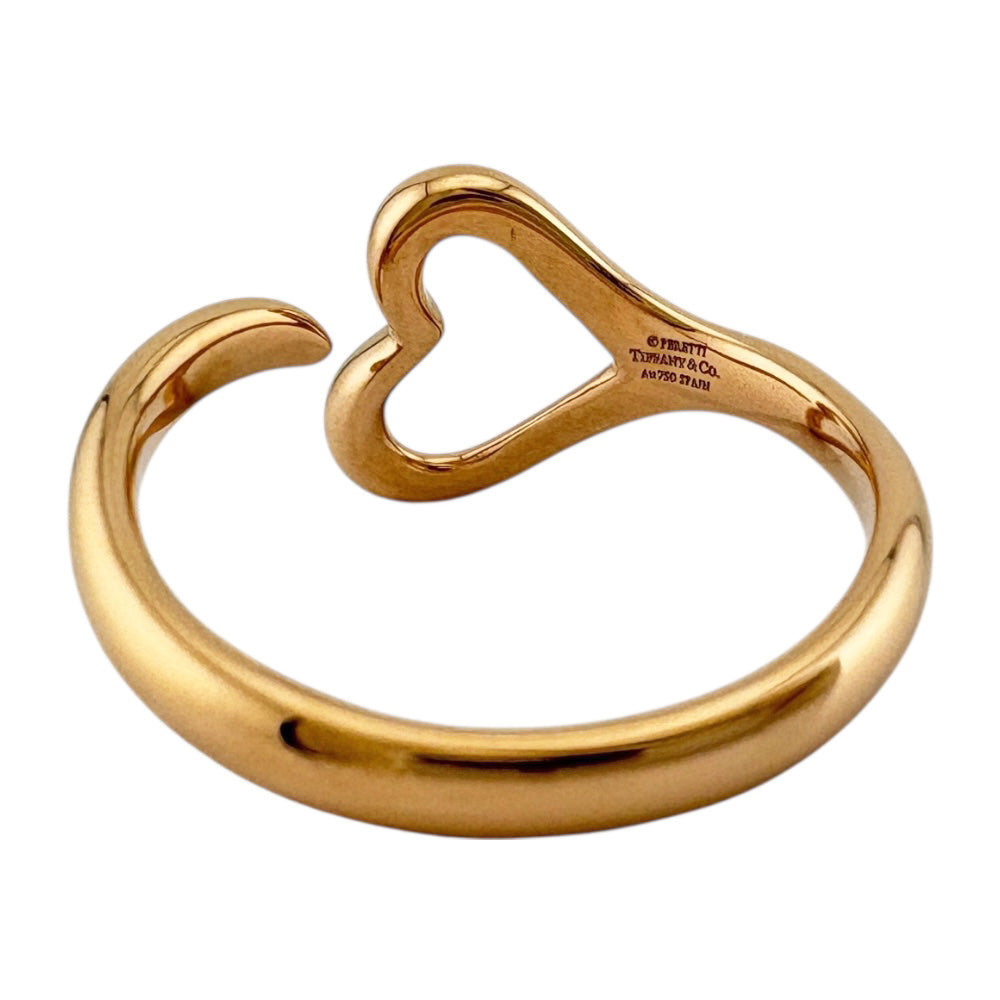 美品 k18 コンビネーション ティファニー オープンハート リング 指輪 TIFFANY&Co. ティファニー オープンハート リング・指輪 K18