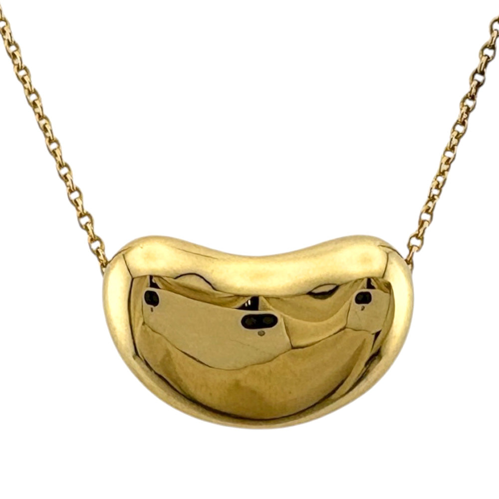 極美品✨ ティファニー ネックレス ビーン AU750 イエローゴールド TIFFANY&Co. ティファニー ビーン ネックレス 18金 K18イエロー