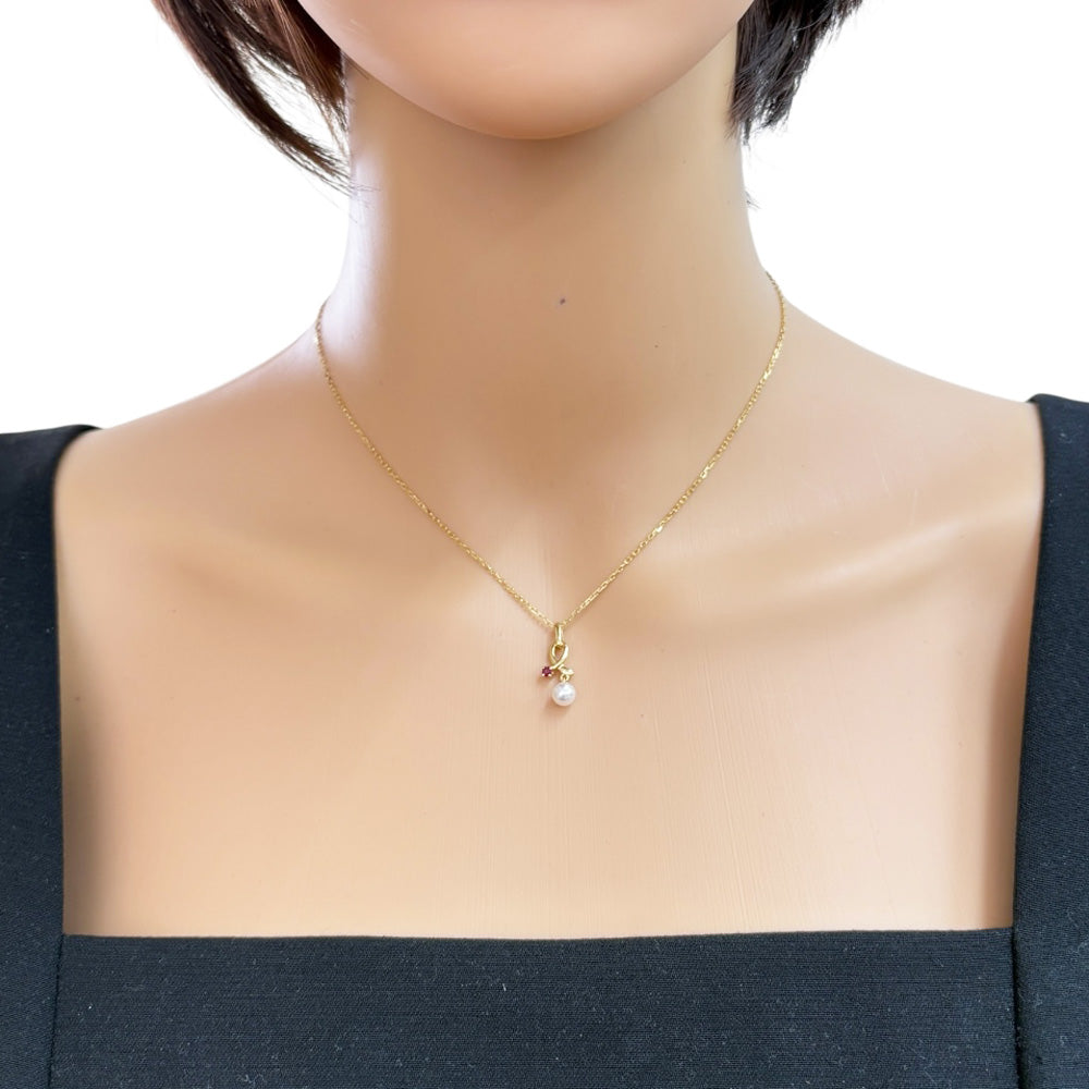 MIKIMOTO ミキモト ネックレス 18金 K18イエローゴールド パール