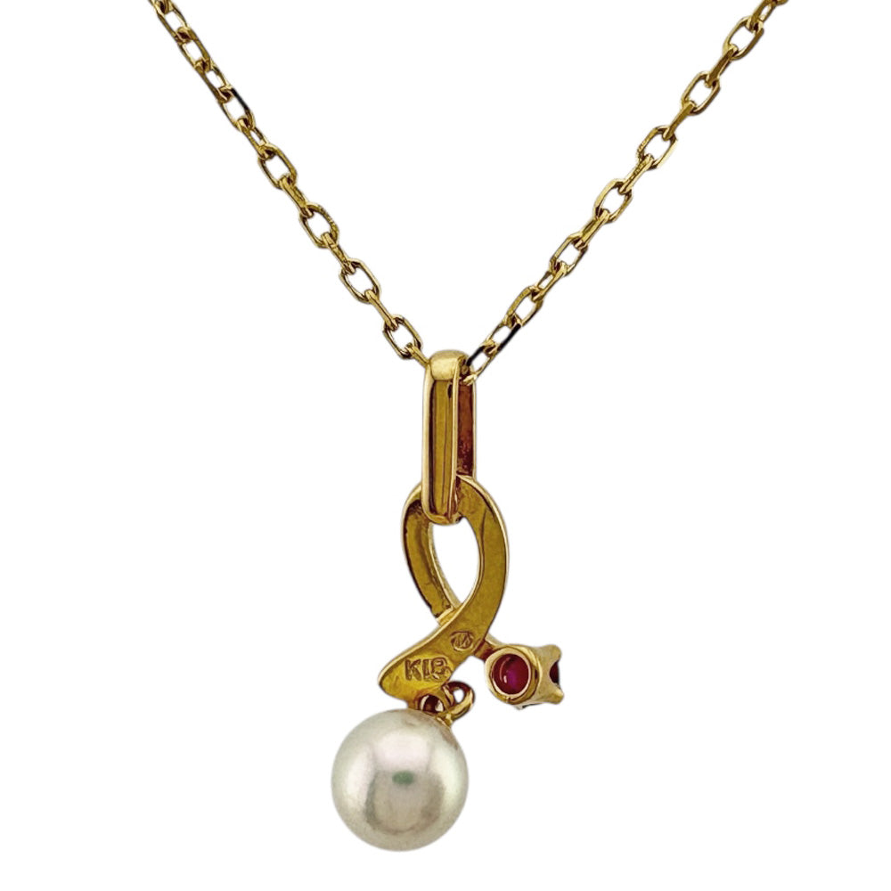 MIKIMOTO ミキモト ネックレス 18金 K18イエローゴールド パール