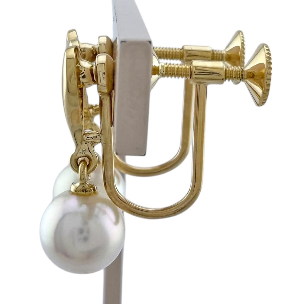 MIKIMOTO ミキモト イヤリング 18金 K18イエローゴールド アコヤ