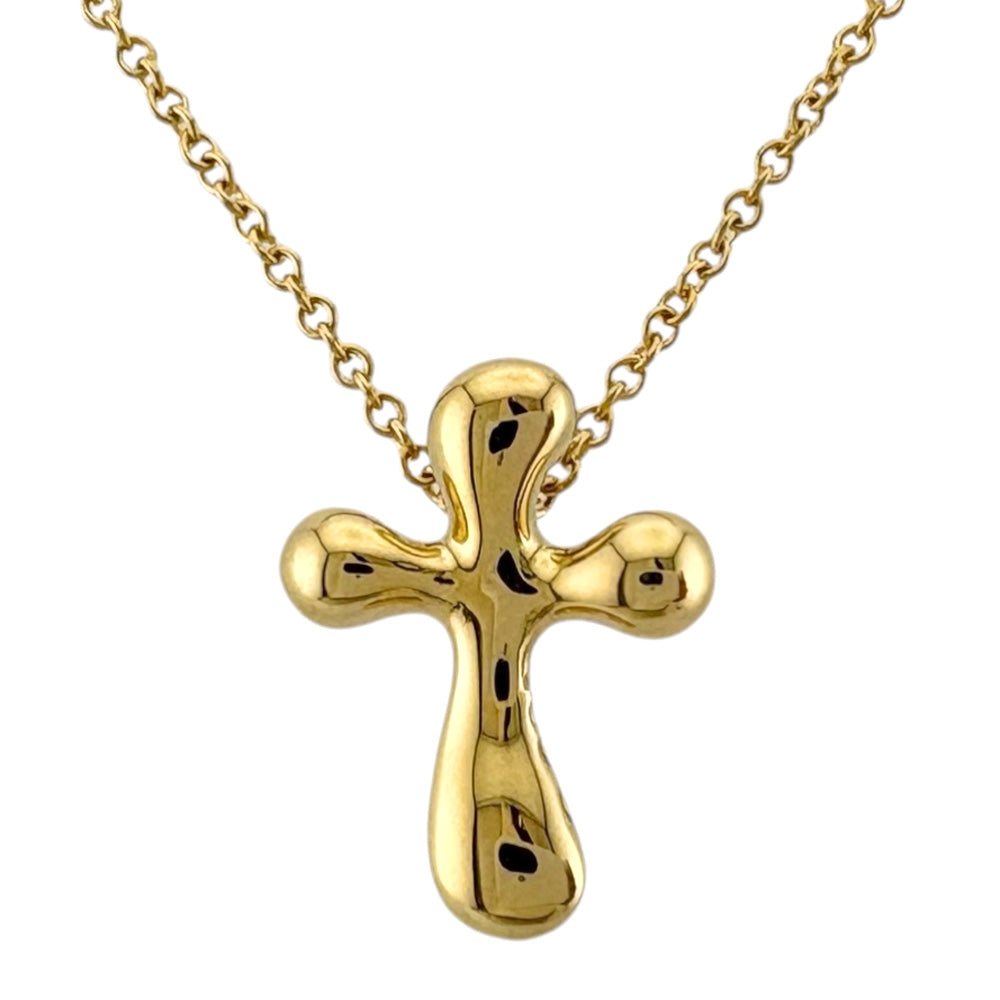 TIFFANY&Co. ティファニー スモールクロス ネックレス 18金 K18