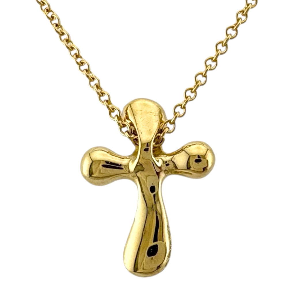 ティファニー　k18 金貨　ネックレス TIFFANY&Co. ティファニー スモールクロス ネックレス 18金 K18