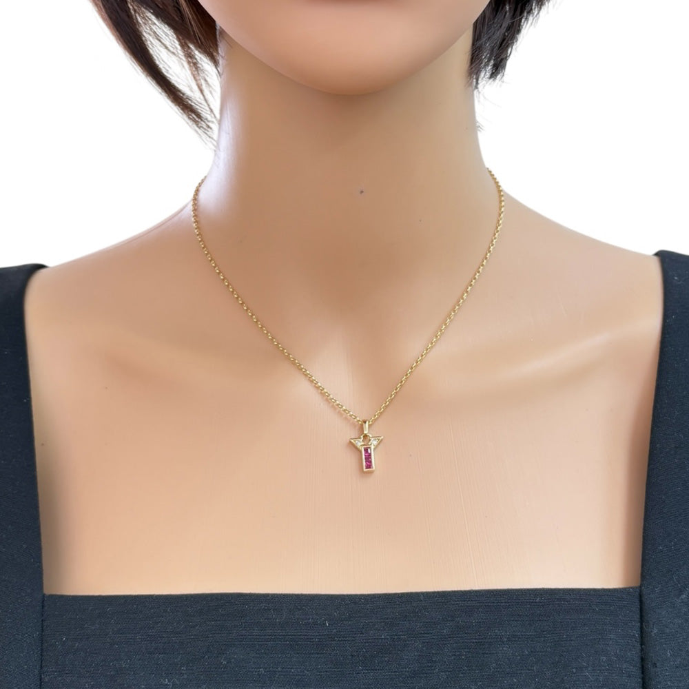 MIKIMOTO ミキモト ネックレス 18金 K18イエローゴールド ルビー
