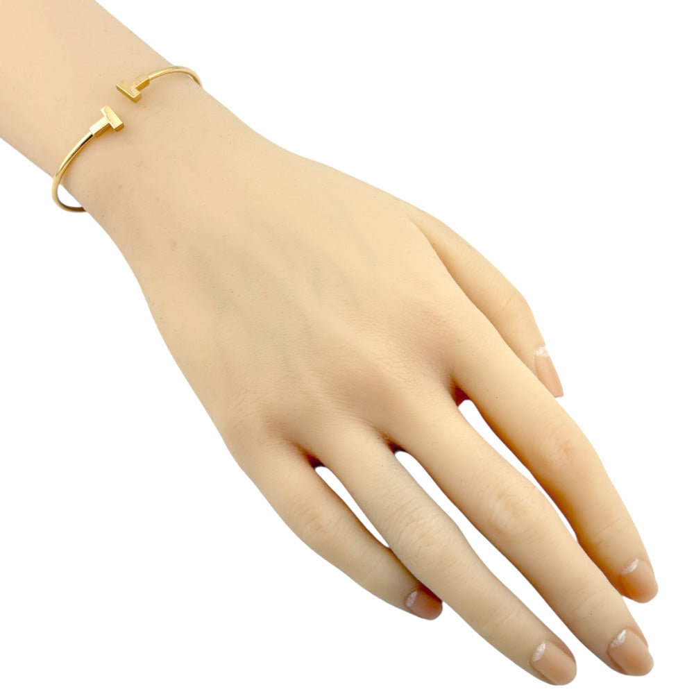 TIFFANY&Co. ティファニー Tナローワイヤー バングル 18金 K18イエロー