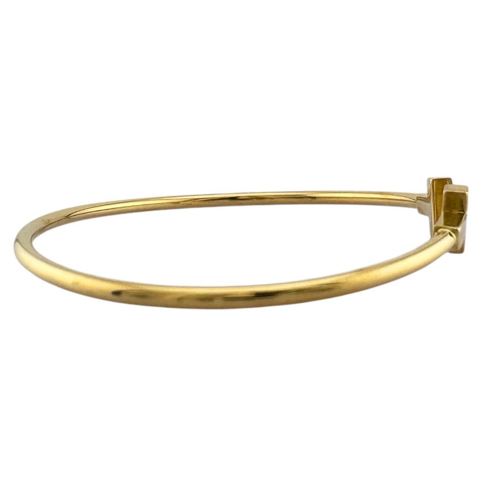 TIFFANY&Co. ティファニー Tナローワイヤー バングル 18金 K18イエロー