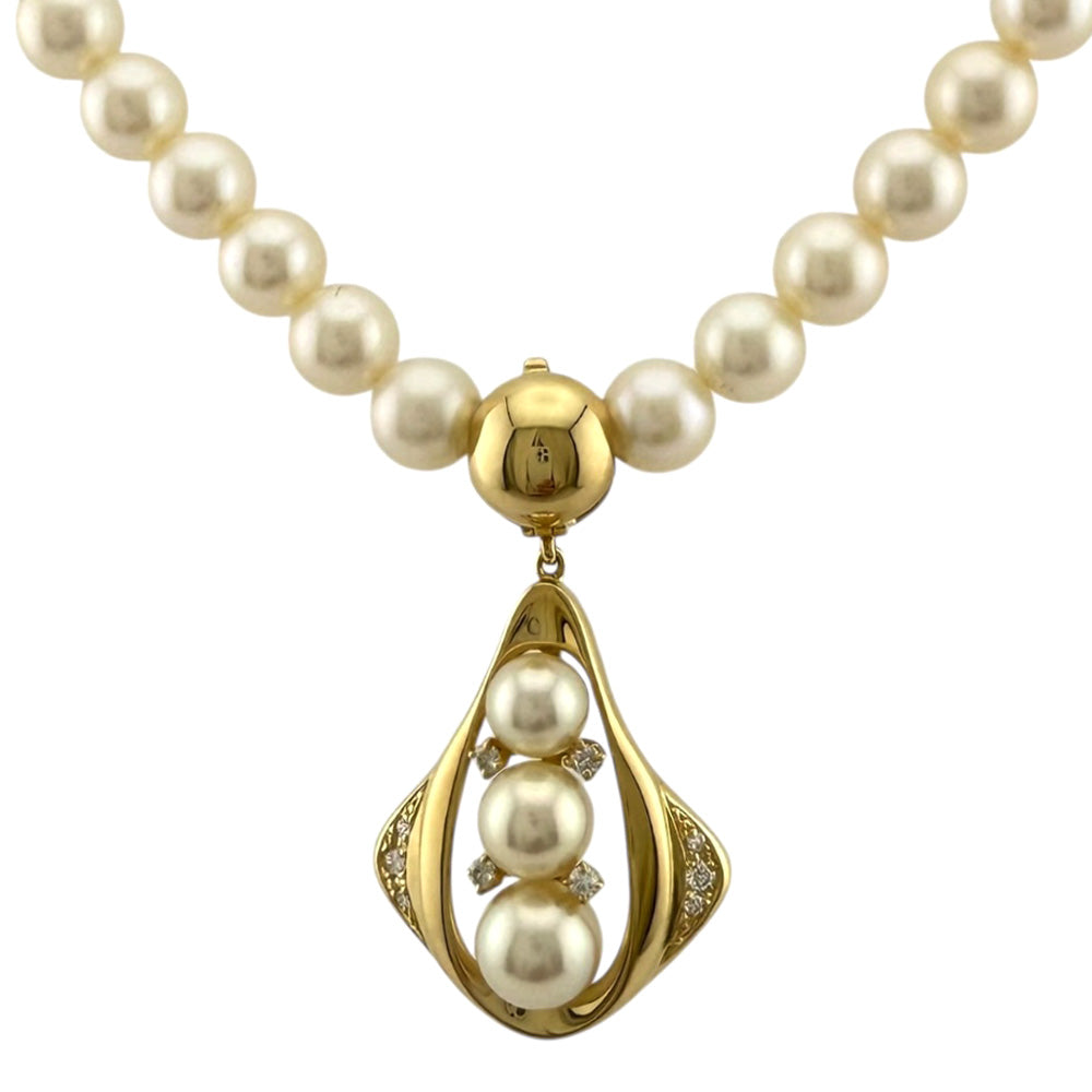 MIKIMOTO ミキモト ネックレス 18金 K18イエローゴールド パール