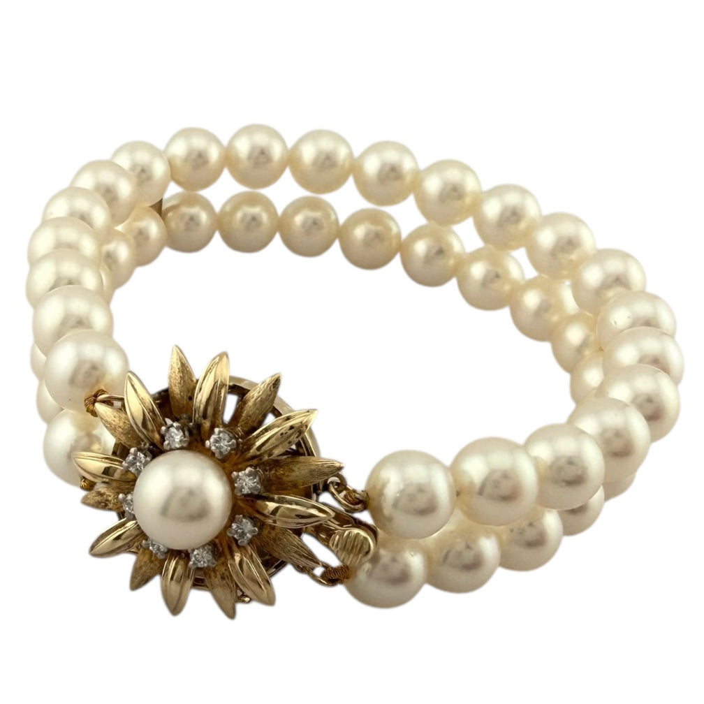 MIKIMOTO ミキモト ブレスレット K14イエローゴールド アコヤパール 
