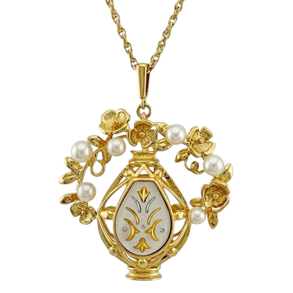 MIKIMOTO ミキモト ネックレス 18金 K18イエローゴールド シェル