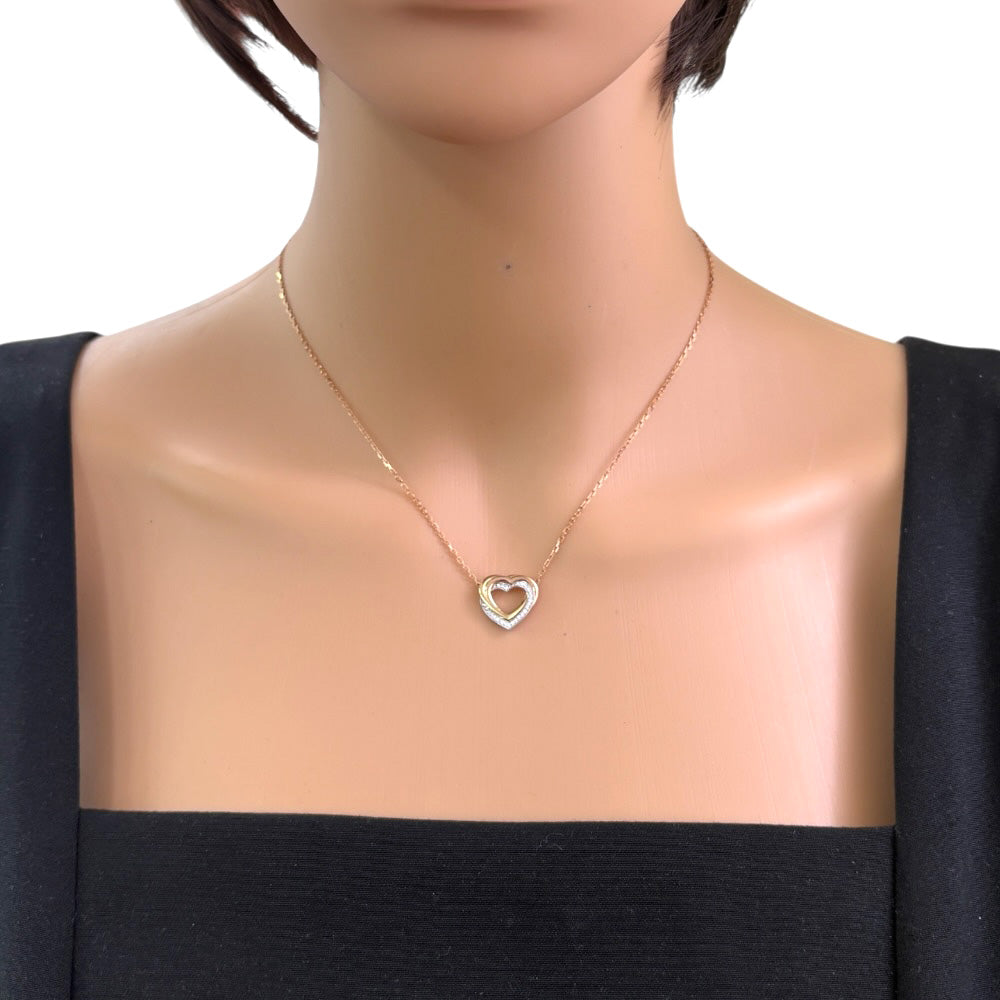CARTIER Trinity Heart Necklace 18K K18 Pink Gold Diamond Ladies