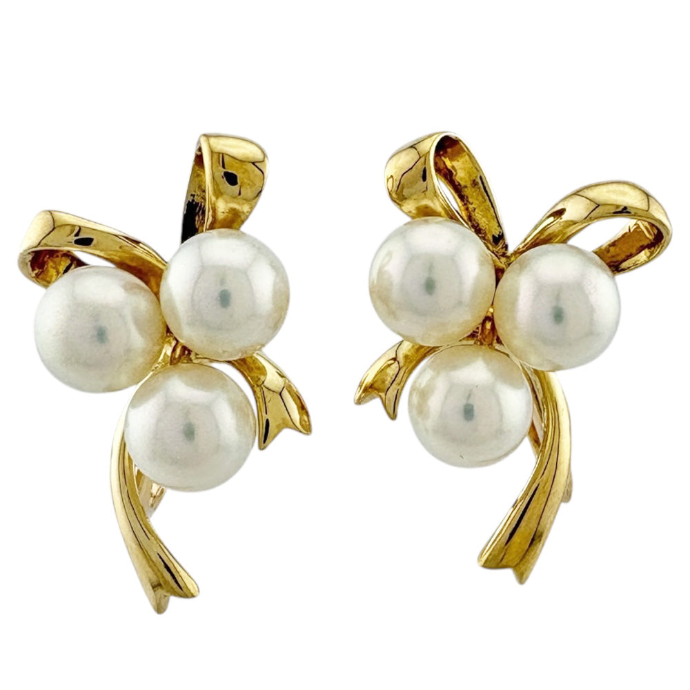 MIKIMOTO ミキモト イヤリング 18金 K18イエローゴールド アコヤパール 